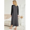 Ekouaer Long Nightgowns for Women Long Sleeve House Dress with Pockets(Grey)