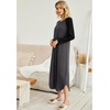Ekouaer Long Nightgowns for Women Long Sleeve House Dress with Pockets(Grey)