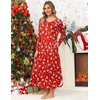 Ekouaer Long Nightgowns for Women Long Sleeve House Dress with Pockets(Red Christmas)