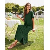 Ekouaer Long Nightgowns for Women Short Sleeve Night Gown with Pockets(A_dark Green)
