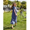 Ekouaer Long Nightgowns for Women Short Sleeve Night Gown with Pockets(A-navy Blue)