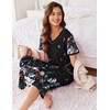 Ekouaer Long Nightgowns for Women Short Sleeve Night Gown with Pockets(Colorful Butterfly)