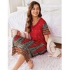 Ekouaer Long Nightgowns for Women Short Sleeve Night Gown with Pockets(Feather)