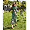 Ekouaer Long Nightgowns for Women Short Sleeve Night Gown with Pockets(Green Floral)