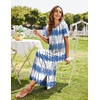 Ekouaer Long Nightgowns for Women Short Sleeve Night Gown with Pockets(Pat2)