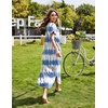 Ekouaer Long Nightgowns for Women Short Sleeve Night Gown with Pockets(Pat2)
