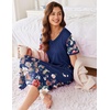 Ekouaer Long Nightgowns for Women Short Sleeve Night Gown with Pockets(Pat27)