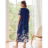 Ekouaer Long Nightgowns for Women Short Sleeve Night Gown with Pockets(Pat27)