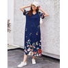 Ekouaer Long Nightgowns for Women Short Sleeve Night Gown with Pockets(Pat27)