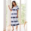 Ekouaer Long Nightgowns for Women Short Sleeve Night Gown with Pockets(Pat7)