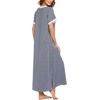 Ekouaer Long Nightgowns for Women Short Sleeve Night Gown with Pockets(Yarn Dyed Fabric 1)