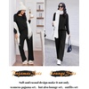 Ekouaer Lounge Sets for Women Ribbed Knit Long Sleeve 2 Piece Pajama Sets(Black)