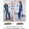 Ekouaer Lounge Sets for Women Ribbed Knit Long Sleeve 2 Piece Pajama Sets(Blue)