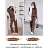 Ekouaer Lounge Sets for Women Ribbed Knit Long Sleeve 2 Piece Pajama Sets(Brown)