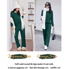 Ekouaer Lounge Sets for Women Ribbed Knit Long Sleeve 2 Piece Pajama Sets(Dark Green)