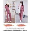 Ekouaer Lounge Sets for Women Ribbed Knit Long Sleeve 2 Piece Pajama Sets(Purple Red)