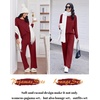 Ekouaer Lounge Sets for Women Ribbed Knit Long Sleeve 2 Piece Pajama Sets(Wine Red)
