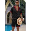 Ekouaer Men Silk Pajamas Set 2 Pieces Satin Pj Button Down Loungewear Sets(Black)