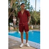 Ekouaer Men Silk Pajamas Set 2 Pieces Satin Pj Button Down Loungewear Sets(Burgundy Black)