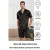 Ekouaer Men Silk Pajamas Set 2 Pieces Satin Pj Button Down Loungewear Sets(Martini)