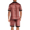 Ekouaer Men Silk Pajamas Set 2 Pieces Satin Pj Button Down Loungewear Sets(Red Plaid)