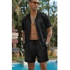 Ekouaer Men Silk Pajamas Set 2 Pieces Satin Pj Button Down Loungewear Sets(Stripe Black)