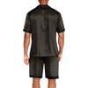Ekouaer Men Silk Pajamas Set 2 Pieces Satin Pj Button Down Loungewear Sets(Stripe Black Gold)