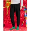 Ekouaer Mens Pajama Pants Jogger Comfy Loungewear with Pockets Drawstring(2 Pack-black+red)