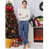 Ekouaer Mens Pajama Pants Jogger Comfy Loungewear with Pockets Drawstring(2 Pack-navy+red Plaid)