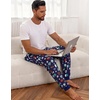 Ekouaer Mens Pajama Pants Jogger Comfy Loungewear with Pockets Drawstring(American Football)