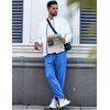 Ekouaer Mens Pajama Pants Jogger Comfy Loungewear with Pockets Drawstring(Blue)