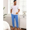 Ekouaer Mens Pajama Pants Jogger Comfy Loungewear with Pockets Drawstring(Blue)