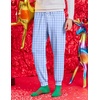 Ekouaer Mens Pajama Pants Jogger Comfy Loungewear with Pockets Drawstring(Gingham+stripe)