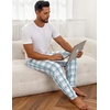 Ekouaer Mens Pajama Pants Jogger Comfy Loungewear with Pockets Drawstring(Mist Plaid)