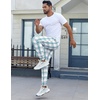 Ekouaer Mens Pajama Pants Jogger Comfy Loungewear with Pockets Drawstring(Mist Plaid)