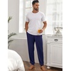 Ekouaer Mens Pajama Pants Jogger Comfy Loungewear with Pockets Drawstring(Navy Blue)