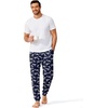 Ekouaer Mens Pajama Pants Jogger Comfy Loungewear with Pockets Drawstring(Navy Dinosaur)