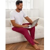 Ekouaer Mens Pajama Pants Jogger Comfy Loungewear with Pockets Drawstring(Red)