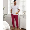 Ekouaer Mens Pajama Pants Jogger Comfy Loungewear with Pockets Drawstring(Red)