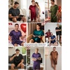 Ekouaer Mens Pajamas Set 2 Piece Silk Pjs Sets Button Down Loungewear(Black)