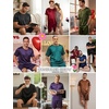 Ekouaer Mens Pajamas Set 2 Piece Silk Pjs Sets Button Down Loungewear(Brown)