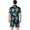 Ekouaer Mens Pajamas Set Silk Satin Pjs Short Sleeve Button Up Lounge Sets(Flamingo Green)