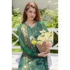 Ekouaer Nightgown for Women Long Sleeve Sleepshirt Full Length Nightshirt(Floral Green)