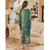 Ekouaer Nightgown for Women Long Sleeve Sleepshirt Full Length Nightshirt(Floral Green)