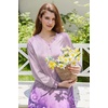 Ekouaer Nightgown for Women Long Sleeve Sleepshirt Full Length Nightshirt(Floral Light Purple)