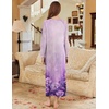 Ekouaer Nightgown for Women Long Sleeve Sleepshirt Full Length Nightshirt(Floral Light Purple)