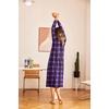 Ekouaer Nightgown for Women Long Sleeve Sleepshirt Full Length Nightshirt(Purple Plaid)