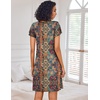 Ekouaer Nightgowns for Women Short Sleeve House Dress Pleated Night Gown(Ethnic Floral)