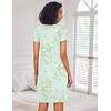 Ekouaer Nightgowns for Women Short Sleeve House Dress Pleated Night Gown(Light Green Floral)