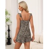 Ekouaer Pajama for Women Set 2 Piece Ruffle Cami Top and Shorts Pjs(Leopard)